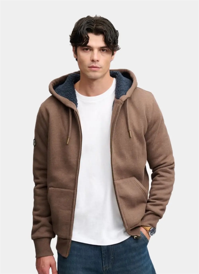 Superdry Borg Fodrad Ziphættetröja