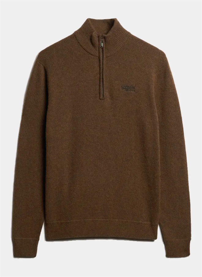 Superdry Essential Emb Half Zip Stickad tröja