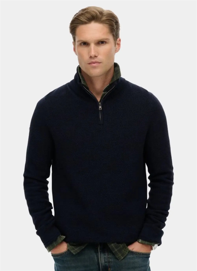 Superdry Textur Halvdragkedja Tröja